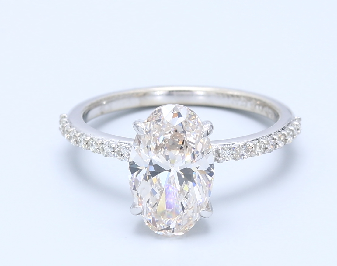 2.28ct Oval White Gold Natural Diamond Engagement Ring