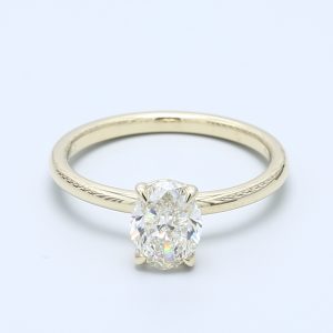 1.01ct Oval Yellow Gold Natural Diamond Engagement Ring