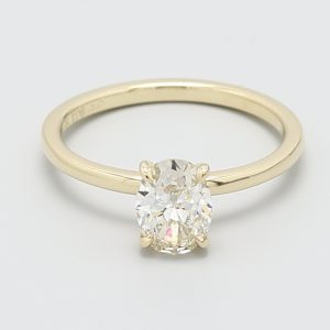1.02ct Oval Yellow Gold Natural Diamond Engagement Ring