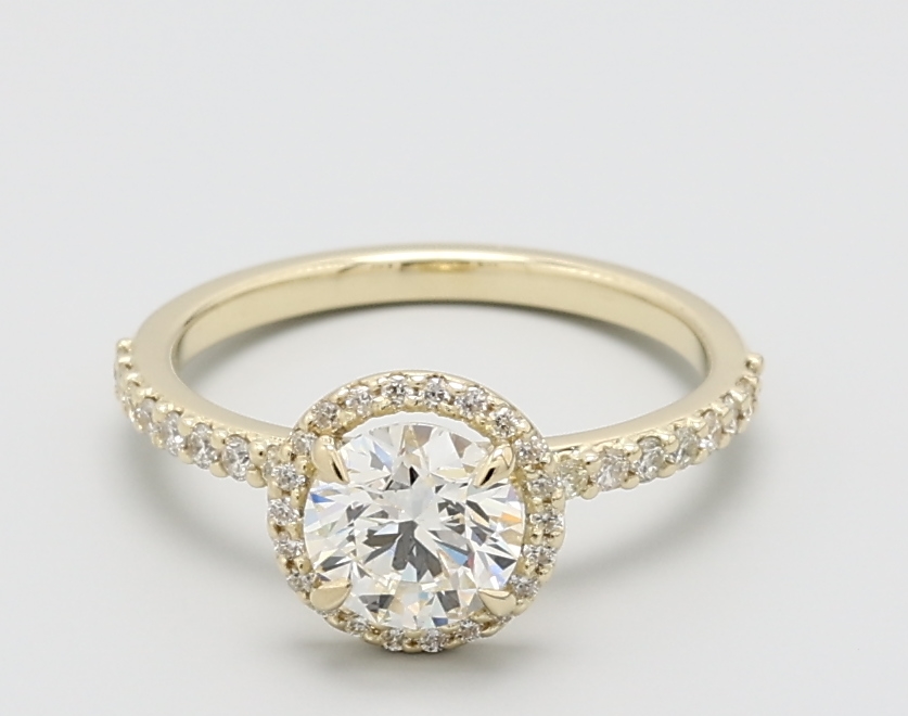 1.10ct Round Yellow Gold Natural Diamond Engagement Ring