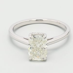 1.55ct Cut-Cornered Rectangular Modified Brilliant White Gold Natural Diamond Engagement Ring