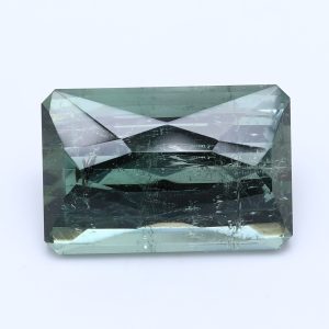 10.123ct Rectangular Mixed Cut  Medium Dark Greenish Blue  Natural Certified Gemstone