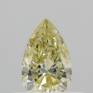 0.387ct Fancy Light Yellow VS2 Pear Cut Natural Certified Diamond