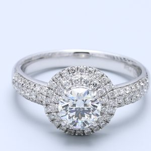 0.77ct Round White Gold Natural Diamond Engagement Ring