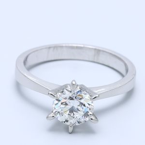 0.91ct Round  Platinum Natural Diamond Engagement Ring