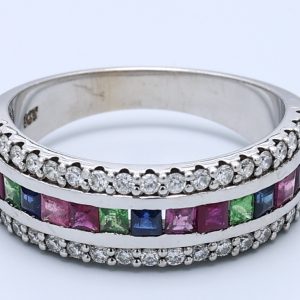 0.38ct Round  White Gold Gemstone Rings