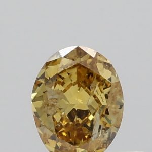 0.280ct Fancy Deep Orangy Yellow I2 Oval Cut Natural Certified Diamond