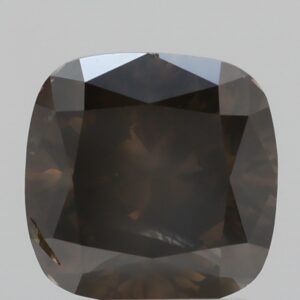 3.19ct Fancy Black Brown I2 Cushion Modified Brilliant Cut Natural Certified Diamond