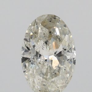 0.63ct K,Light Green I2 Oval Cut Natural Certified Diamond