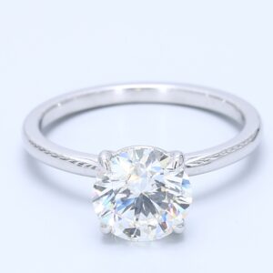 2.01ct Round  White Gold Natural Diamond Engagement Ring