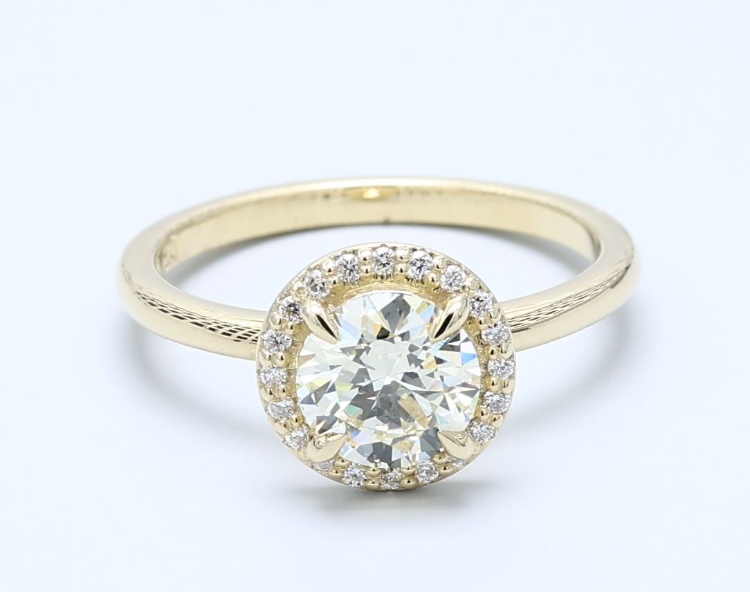 1.03ct Round Yellow Gold Natural Diamond Engagement Ring