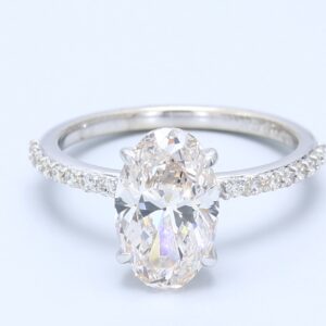 2.28ct Oval White Gold Natural Diamond Engagement Ring