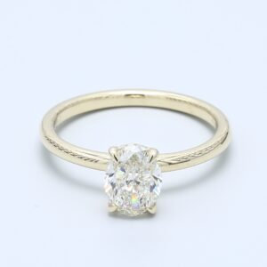 1.01ct Oval Yellow Gold Natural Diamond Engagement Ring