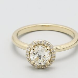 0.75ct Round  Yellow Gold Natural Diamond Engagement Ring