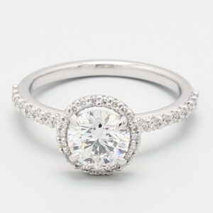 1.01ct Round  White Gold Natural Diamond Engagement Ring