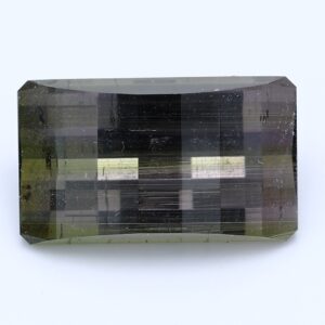 5.961ct Rectangular Mixed Cut  Dark Bio Coloured Green and Pink Natural Certified Gemstone
