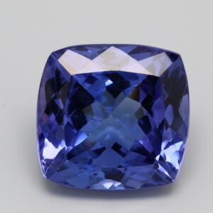 15.428ct Cushion Violet Blue Vivid AAA+ Natural Certified Tanzanite