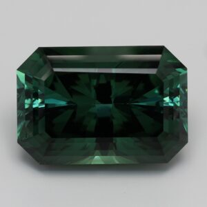 62.505ct Emerald Bluish Green Medium Dark Natural Certified Tourmaline