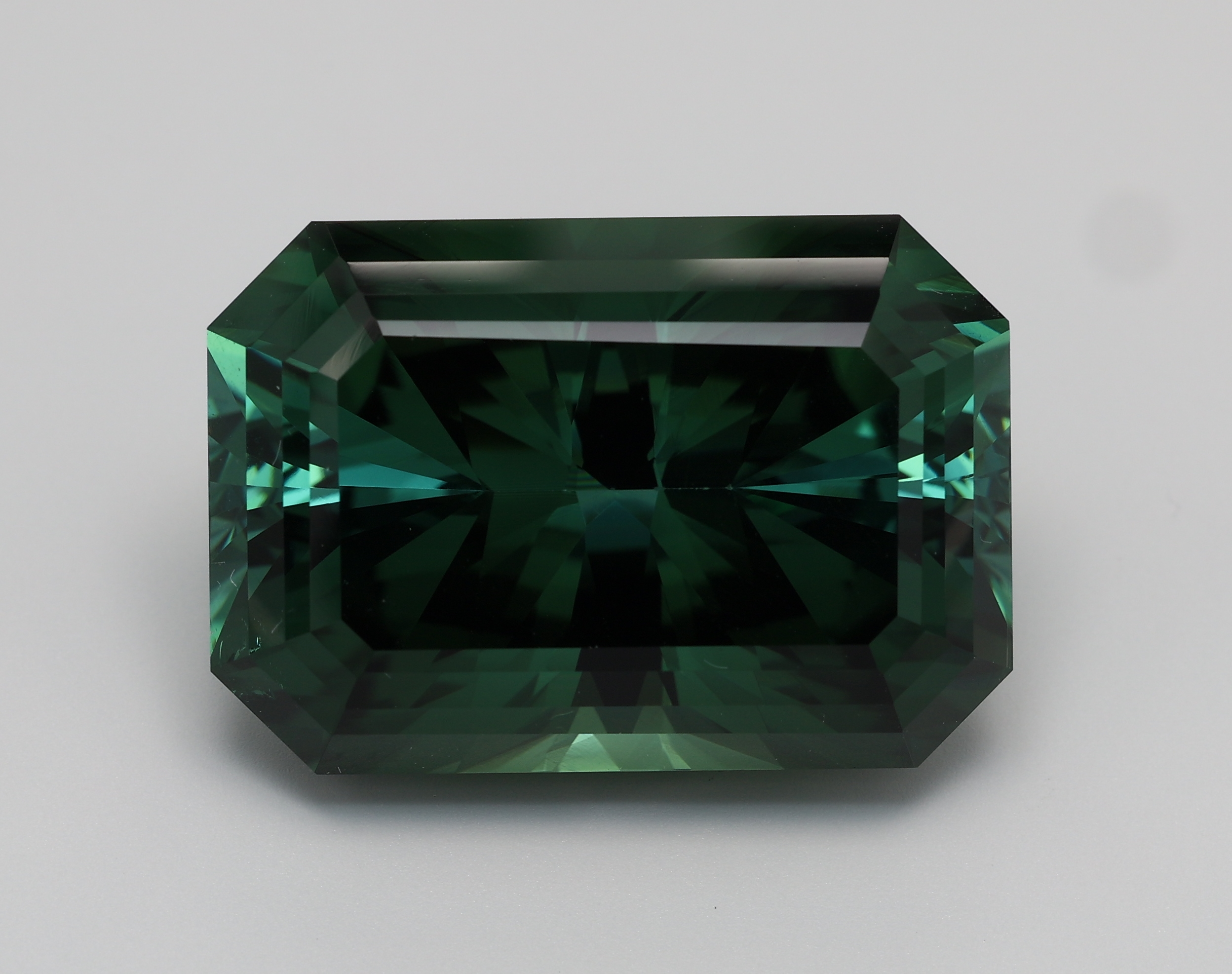 62.505ct Emerald Bluish Green Medium Dark Natural Certified Tourmaline