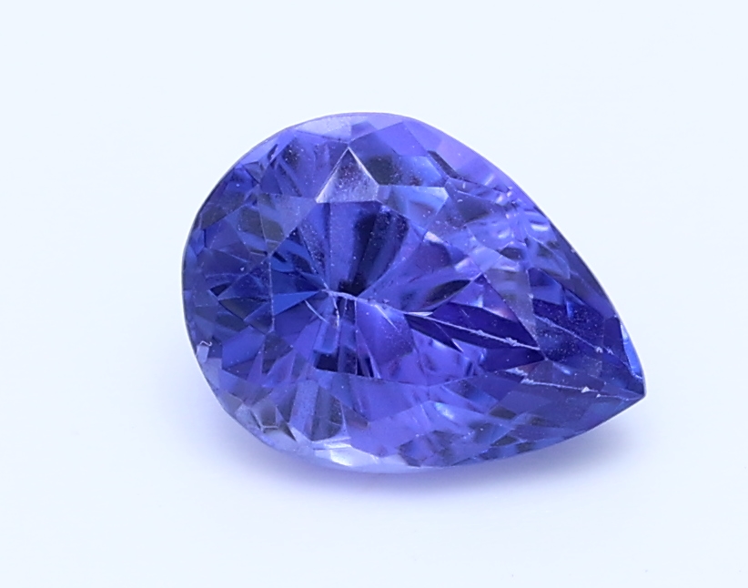 1.156ct Pear blue VIOLET Vivid AAA Natural Certified Tanzanite