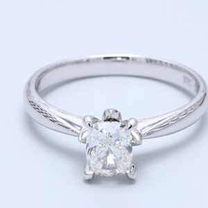 0.92ct Modified Rectangular Brilliant  White Gold Natural Diamond Engagement Ring