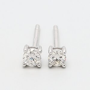 0.20ct Round White Gold Diamond Earrings