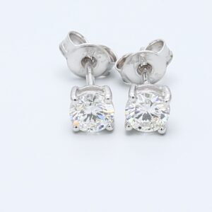 0.31, 0.30ct Round White Gold Diamond Earrings