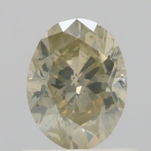 0.91ct Fancy Light Greyish Yellow I1 Oval Cut Natural Certified Diamond