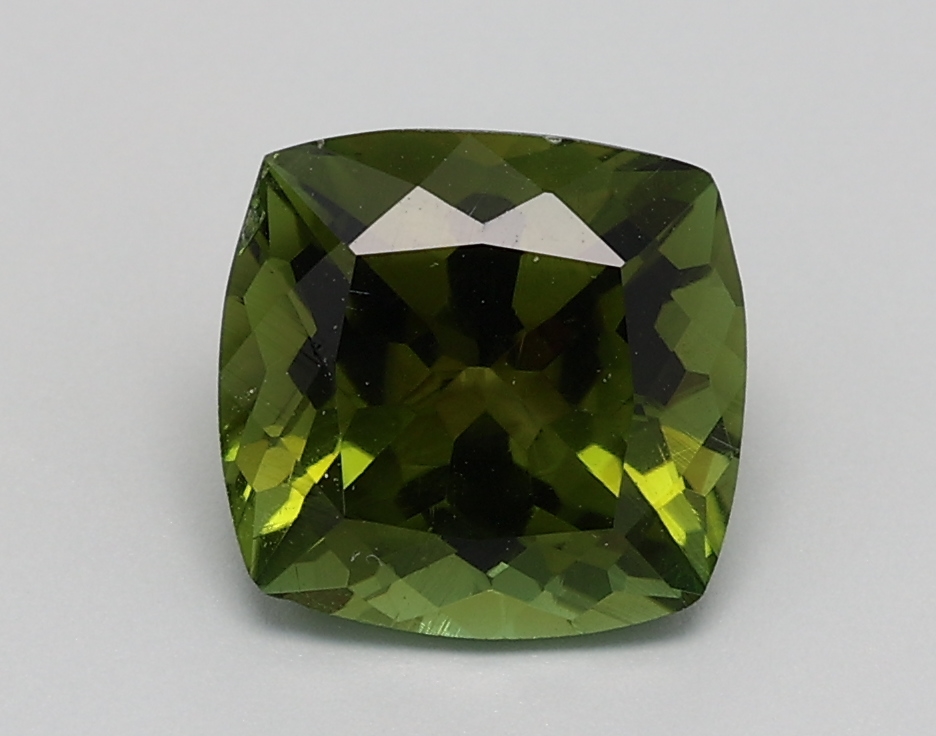 2.776ct Cushion Vivid Yellowish Green Natural Certified Tourmaline