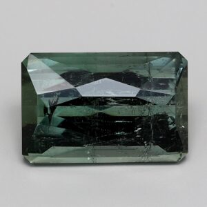 10.123ct Rectangular Mixed Cut Medium Dark Greenish Blue Natural Certified Tourmaline