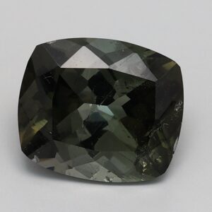 3.833ct Cushion Dark Slightly Yellowish Green Natural Certified Tourmaline