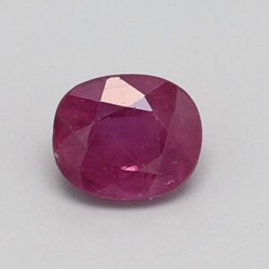 0.555ct Rectangular cushion/oval mixed cut Medium dark violet reddish Natural Certified Ruby