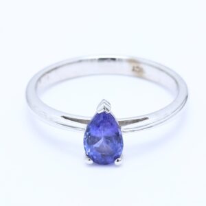 0.902ct Pear White Gold Natural Gemstone Rings