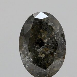 0.87ct Salt and Pepper I3 Oval Cut Natural Certified Diamond