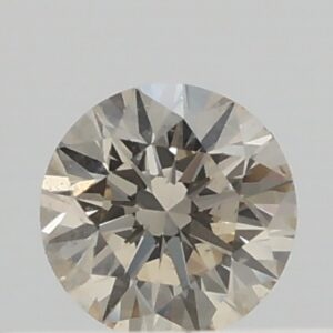 0.328ct C1, Light Champagne VS1 Round Cut Natural Certified Diamond